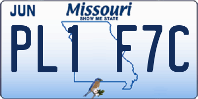 MO license plate PL1F7C