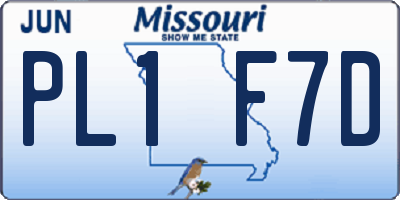 MO license plate PL1F7D