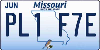 MO license plate PL1F7E