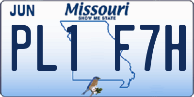 MO license plate PL1F7H