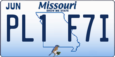 MO license plate PL1F7I