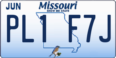 MO license plate PL1F7J