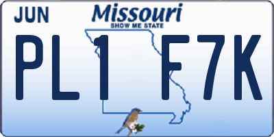 MO license plate PL1F7K