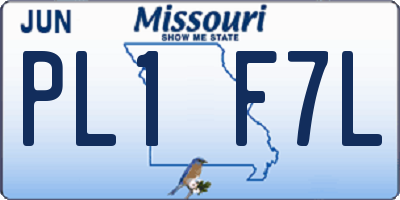 MO license plate PL1F7L