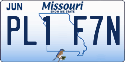 MO license plate PL1F7N