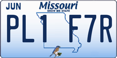 MO license plate PL1F7R