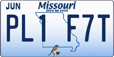 MO license plate PL1F7T