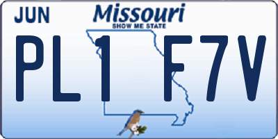 MO license plate PL1F7V