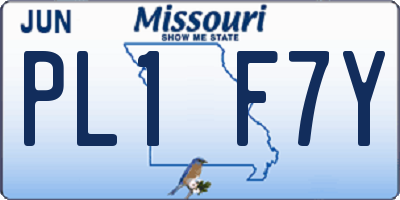 MO license plate PL1F7Y