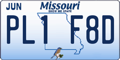 MO license plate PL1F8D