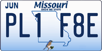 MO license plate PL1F8E