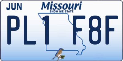 MO license plate PL1F8F