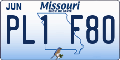 MO license plate PL1F8O