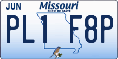 MO license plate PL1F8P