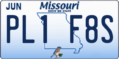 MO license plate PL1F8S