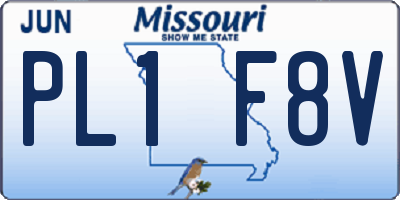 MO license plate PL1F8V