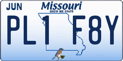 MO license plate PL1F8Y