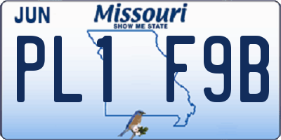 MO license plate PL1F9B