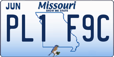 MO license plate PL1F9C