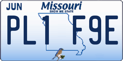MO license plate PL1F9E