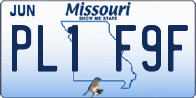 MO license plate PL1F9F