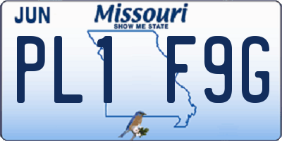 MO license plate PL1F9G