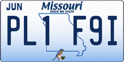 MO license plate PL1F9I