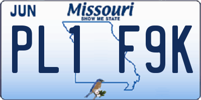 MO license plate PL1F9K