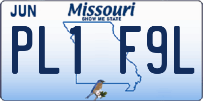 MO license plate PL1F9L