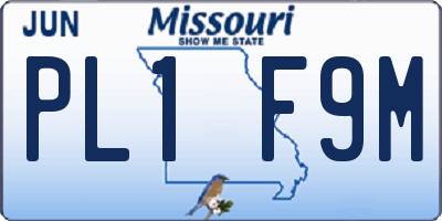 MO license plate PL1F9M