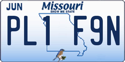 MO license plate PL1F9N