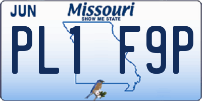 MO license plate PL1F9P