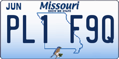 MO license plate PL1F9Q