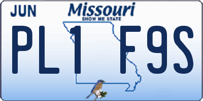 MO license plate PL1F9S