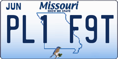 MO license plate PL1F9T