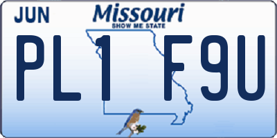 MO license plate PL1F9U