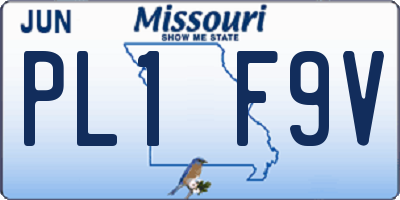 MO license plate PL1F9V