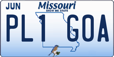 MO license plate PL1G0A