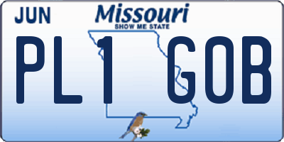 MO license plate PL1G0B