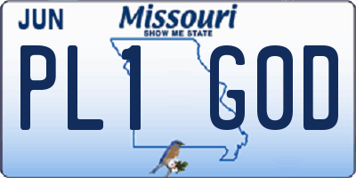 MO license plate PL1G0D