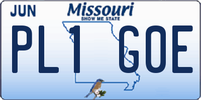 MO license plate PL1G0E