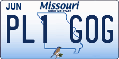 MO license plate PL1G0G