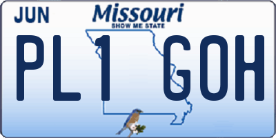 MO license plate PL1G0H