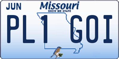 MO license plate PL1G0I