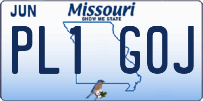 MO license plate PL1G0J