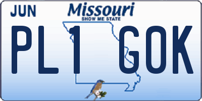 MO license plate PL1G0K