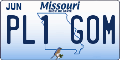 MO license plate PL1G0M