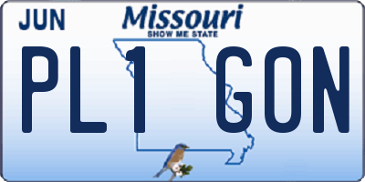 MO license plate PL1G0N