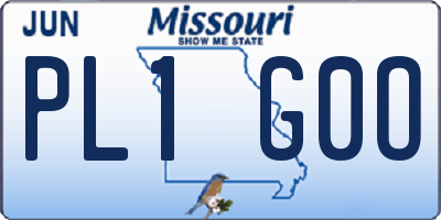 MO license plate PL1G0O