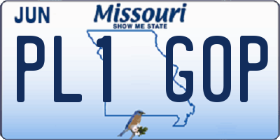 MO license plate PL1G0P